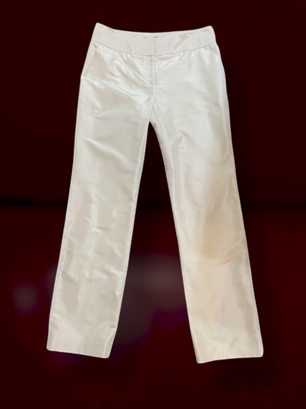 SALVATORE FERRAGAMO CHAMPAGNE 100% SILK PANTS